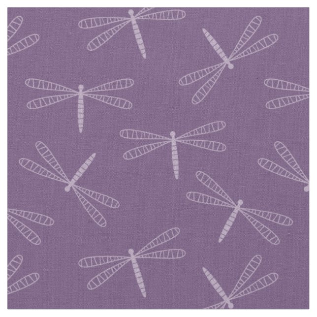 Modern Purple Dragonfly Fabric (Close Up)