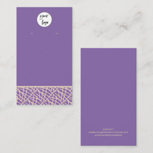 Modern Purple Earring Display Business Card