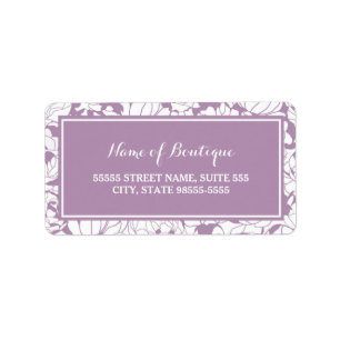 Modern Purple Floral Girly Beauty Boutique Label