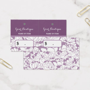 Modern Purple Floral Girly Boutique Hang Tags
