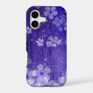 Modern purple floral grunge wall background