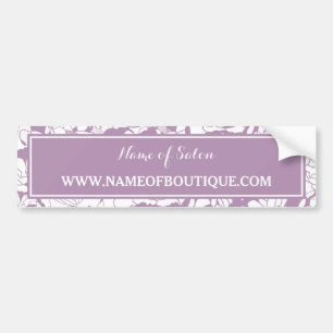 Modern Purple Floral Hair and Beauty Boutique Bumper Sticker