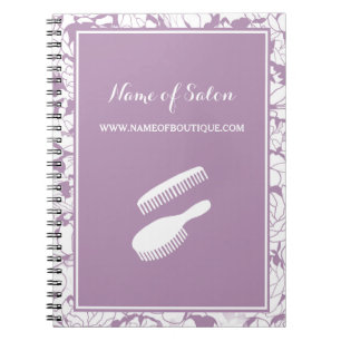 Modern Purple Floral Hair and Beauty Boutique Spiral Notebook