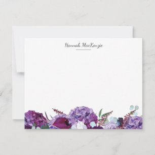 Modern Purple Floral Name Card