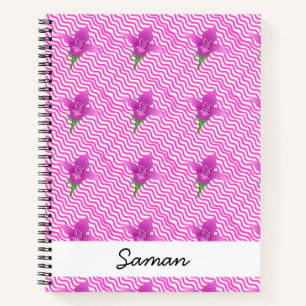 Modern Purple Floral Pattern  Notebook