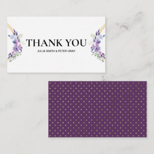 Modern Purple Floral Watercolor Thank you Card