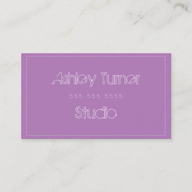 Modern Purple for Cosmetics and Beauty Fashionable Business Card (Front)