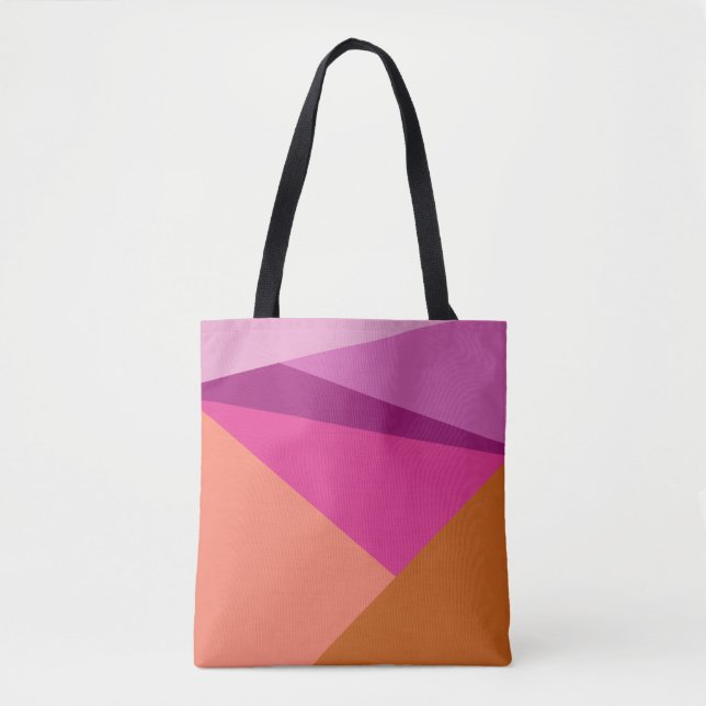 Modern Purple Geometric Colour Block Shapes Tote Bag (Front)