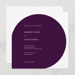 Modern Purple Geometric Graphic Wedding Square Invitation
