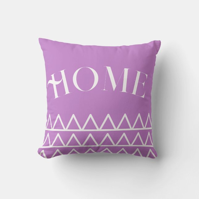 Modern Purple Geometric Home Typography Cushion (Front)