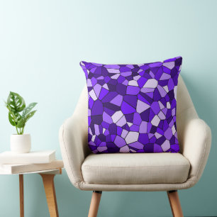 Modern Purple Geometric Mosaic Pattern Cushion