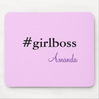 Modern Purple Girl Boss & Name | best Girly Mouse Pad