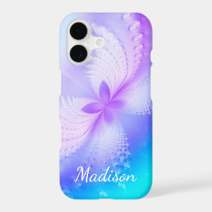 Modern Purple Girly Abstract Butterfly Name
