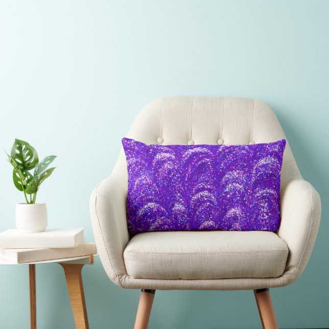 Modern purple glitter abstract pattern  lumbar pil cushion (Chair)
