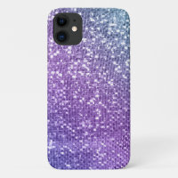 Modern Purple Glitter Shimmer Girly Ombre Pattern