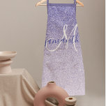 Modern Purple Glitter Sparkles Personalised Name Apron<br><div class="desc">Modern Purple Glitter Sparkles Personalised Name</div>