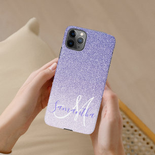 Modern Purple Glitter Sparkles Personalised Name iPhone 11Pro Max Case