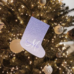 Modern Purple Glitter Sparkles Personalised Name Large Christmas Stocking<br><div class="desc">Modern Purple Glitter Sparkles Personalised Name</div>