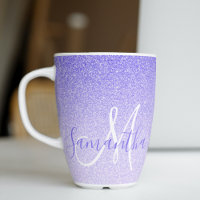 Modern Purple Glitter Sparkles Personalised Name
