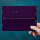 Modern Purple Gold Agate Plum Wedding Envelope