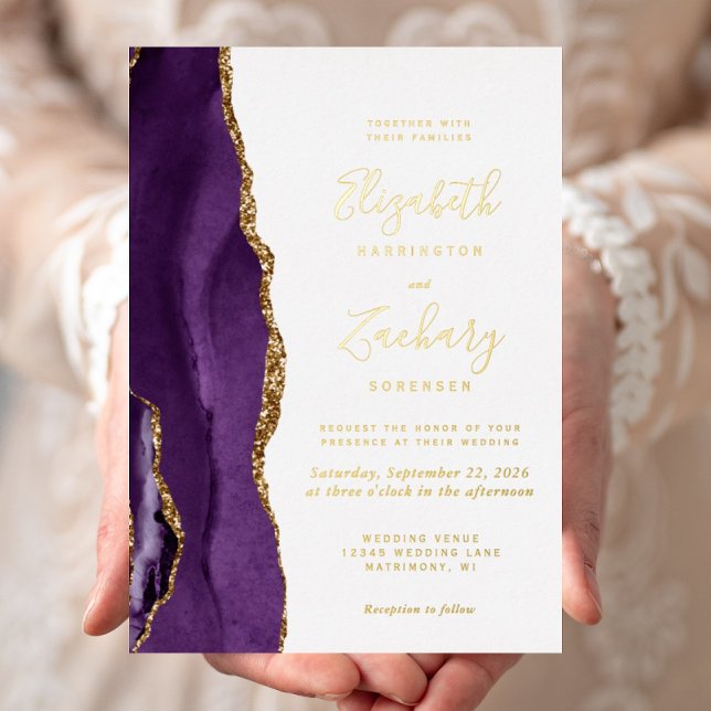 Modern Purple Gold Agate Wedding (Creator Uploaded)