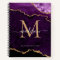 Modern Purple Gold Glitter Agate Geode Monogram