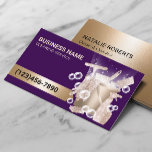 Modern Purple & Gold House Cleaning Service Business Card<br><div class="desc">Modern Purple & Gold House Cleaning Housekeeping Service Business Cards.</div>