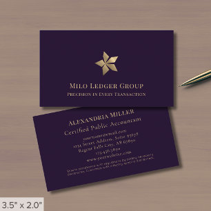 Modern Purple Gold Logo Business Card