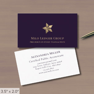 Modern Purple Gold Luxury Business Card