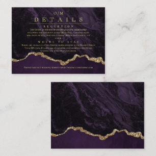 Modern Purple Gold Wedding Enclosure Card