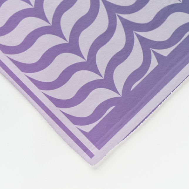 Modern Purple Gradient Keffiyeh Pattern Fleece Blanket (Corner)