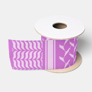Modern Purple Gradient Keffiyeh Pattern Satin Ribbon