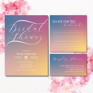 Modern Purple Gradient Ombre Script Bridal Shower Invitation