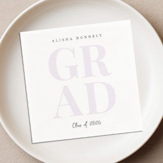 Modern Purple Graduation Napkin 