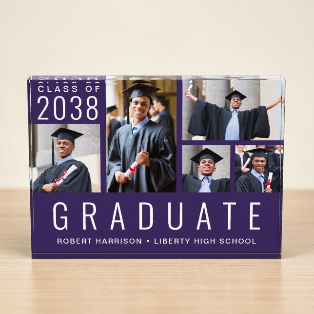 Modern Purple Graduation Photo Block (Modern Purple Graduation Photo Block)