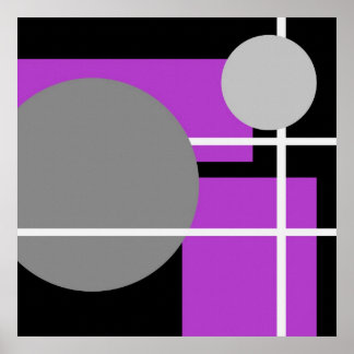 Modern Purple Grey Black White - MS0001 Canvas Poster