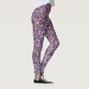 Modern Purple Grey Pink Magenta Glitter Pattern Leggings