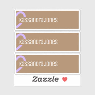 Modern Purple Heart Shape Vintage Brown Half Heart