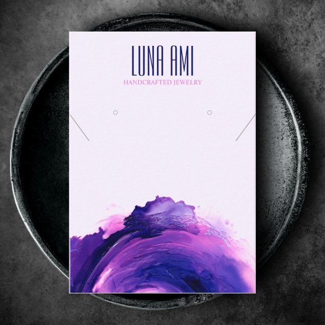 Modern Purple Jewellery Necklace Earring Display Business Card (Creator Uploaded)