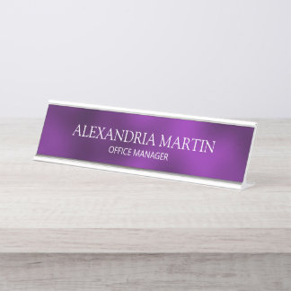 Modern Purple Job Title Name Door Sign