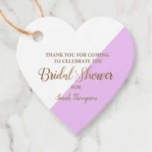 Modern Purple lavender Gold Bridal Shower custom Favour Tags