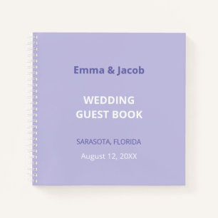Modern Purple Lavender Wedding Guest Book