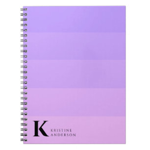 Modern Purple Lilac Lavender Classic Monogram Notebook