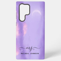 Modern Purple Lilac Sky Monogram