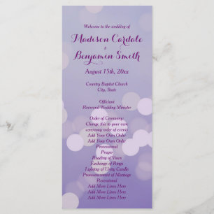 Modern Purple Lilac Wedding Program Template