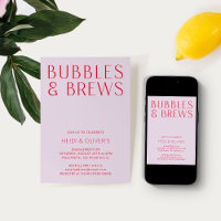 Modern Purple & Magenta Bubbles & Brews Engagement