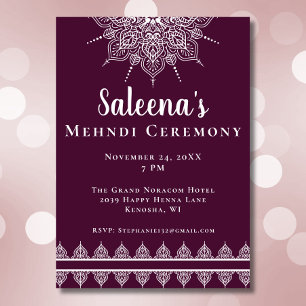 Modern Purple Mandala Mehndi Ceremony Invitation