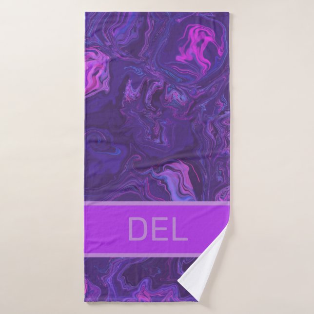 Modern Purple Marble Abstract Bath Towel (Bath Towel)