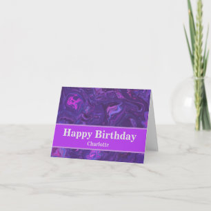 Modern Purple Marble Abstract Card