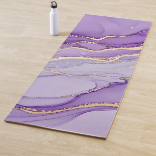 Modern Purple Marble Gold Glitter  Yoga Mat